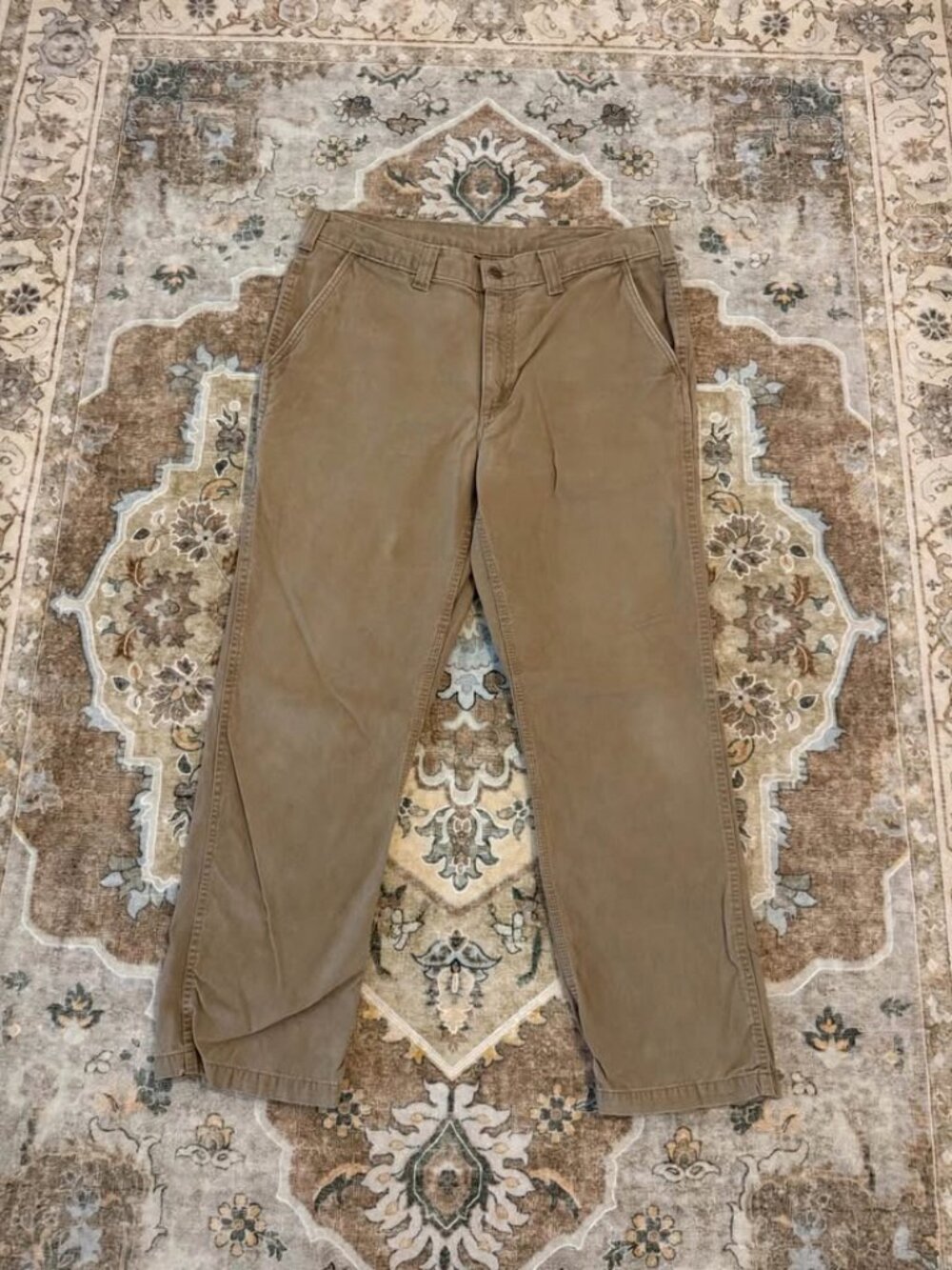 Carhartt Men's Relaxed Fit Tan Work Pants (36x32)